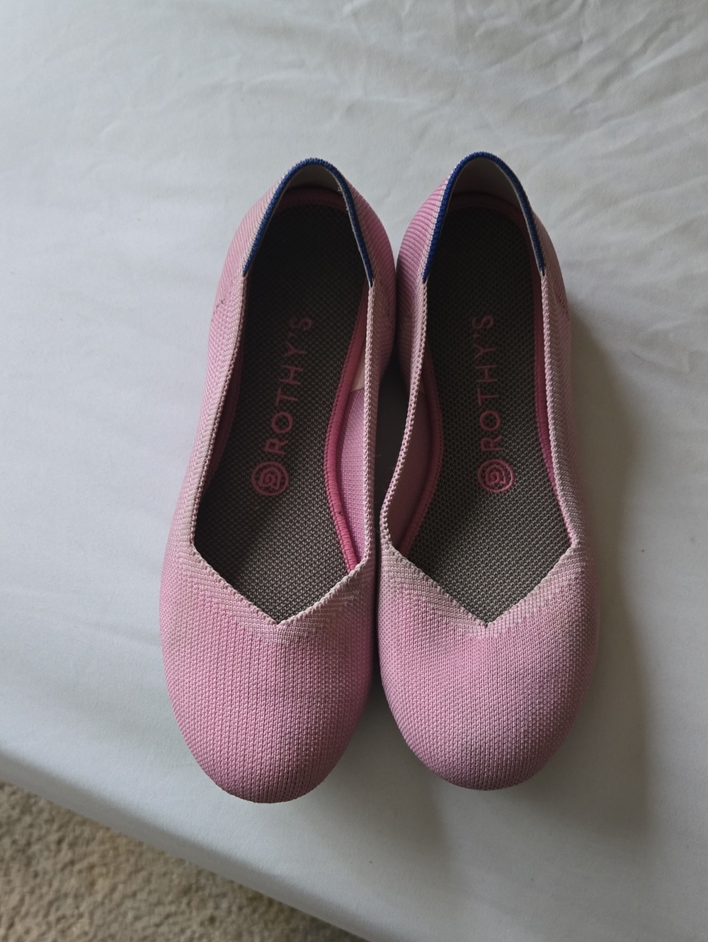 Rothy's Pink Knit Slip-On Flats